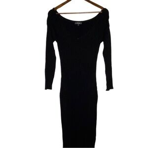 Guess Aly Rib Knit Bodycon Sweater Dress Dark Romance Grunge NEW‎ Women L
